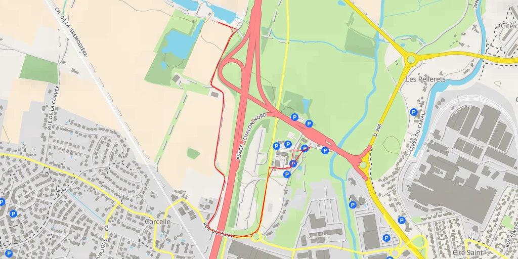 Map of the trail for Péage - Chalon-Centre - Péage - Chalon-Centre