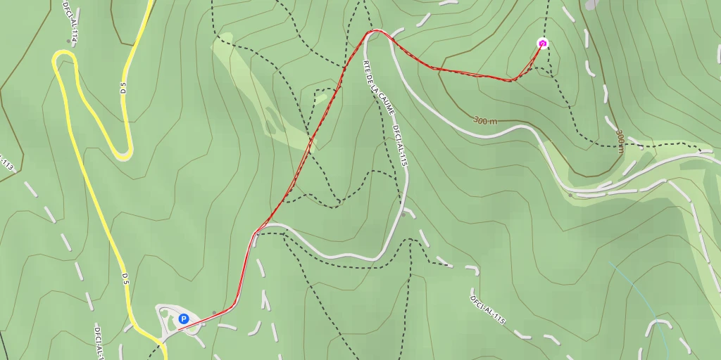 Map of the trail for Route de la Caume