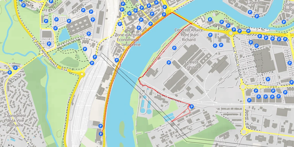 Map of the trail for Route des Varennes - Route des Varennes