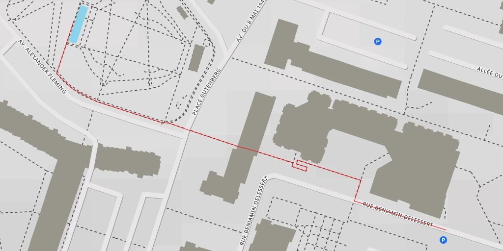 Map of the trail for Place Gutenberg - Place Gutenberg