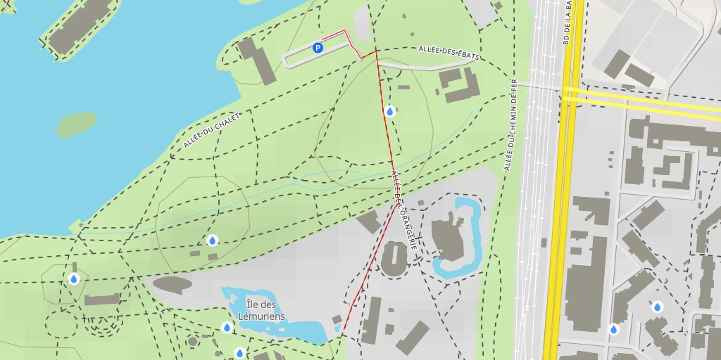 Map of the trail for Zoo de la Tête d'Or - Allée du Parc aux Moutons - Lyon