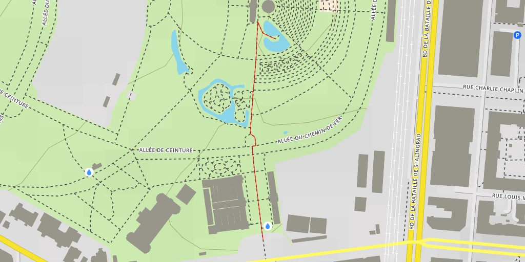 Map of the trail for Jardin Botanique - Allée de la Volière - Lyon