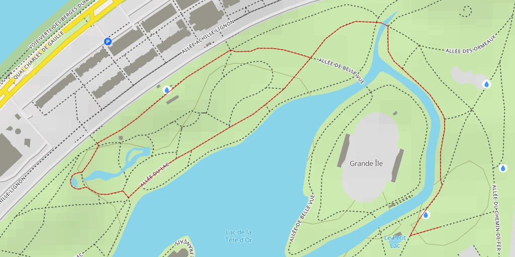 Map of the trail for Allée Achille Lignon - Lyon