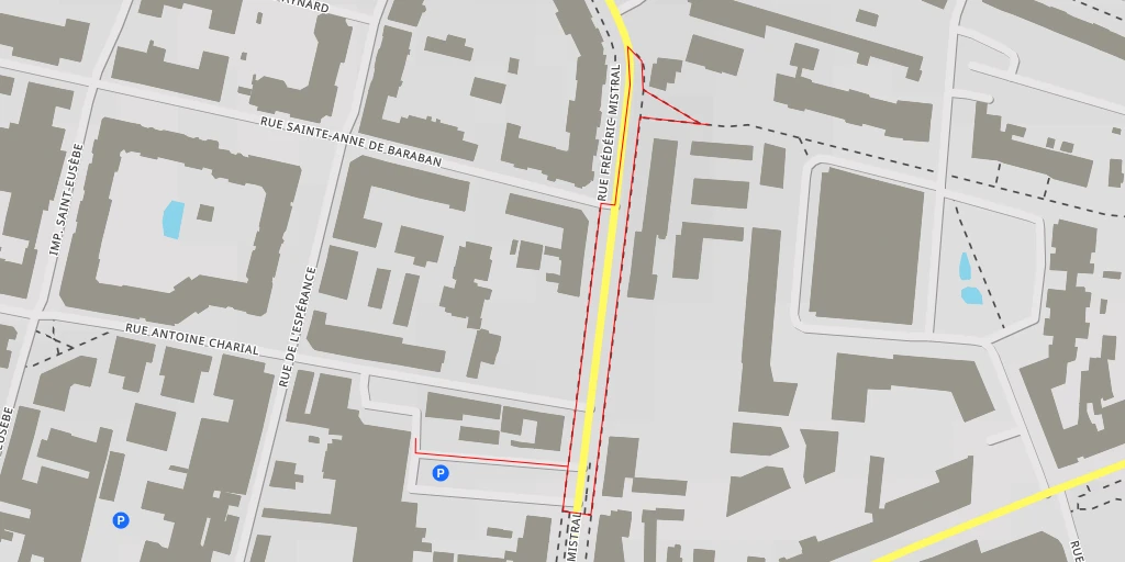 Map of the trail for Rue Raymond Terracher - Villeurbanne