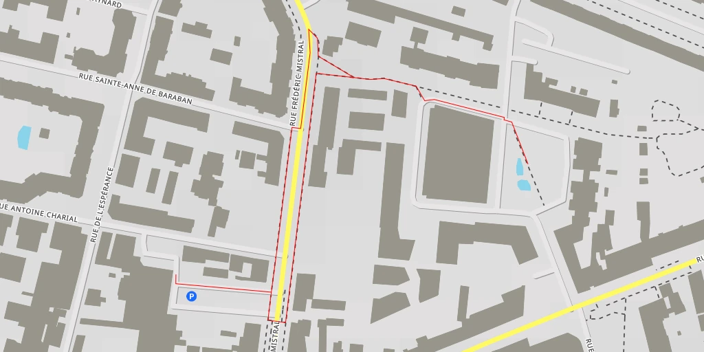 Map of the trail for Réserve de Crapauds - Rue Raymond Terracher - Villeurbanne