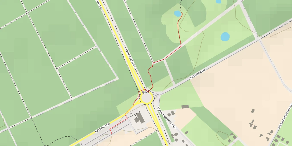 Map of the trail for Geregt van Oosterhout - Vijf Eikenweg