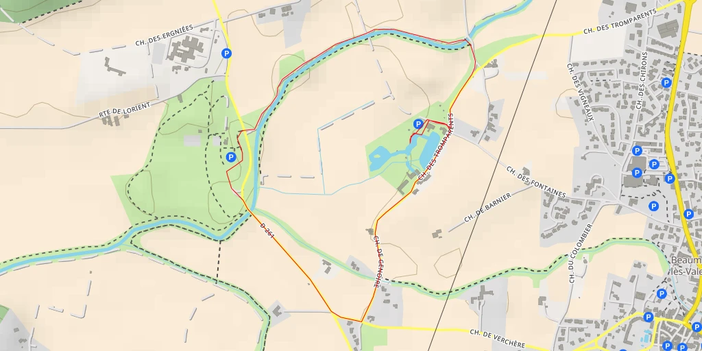 Map of the trail for Chemin des Tromparents