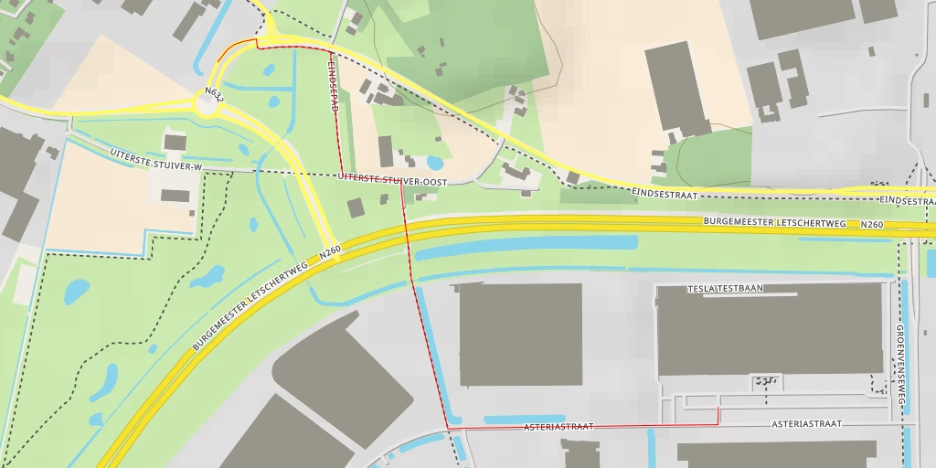 Map of the trail for Eindsestraat - Eindsestraat