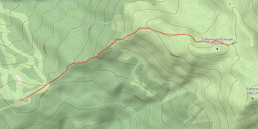 Map of the trail for Бзерпинский карниз