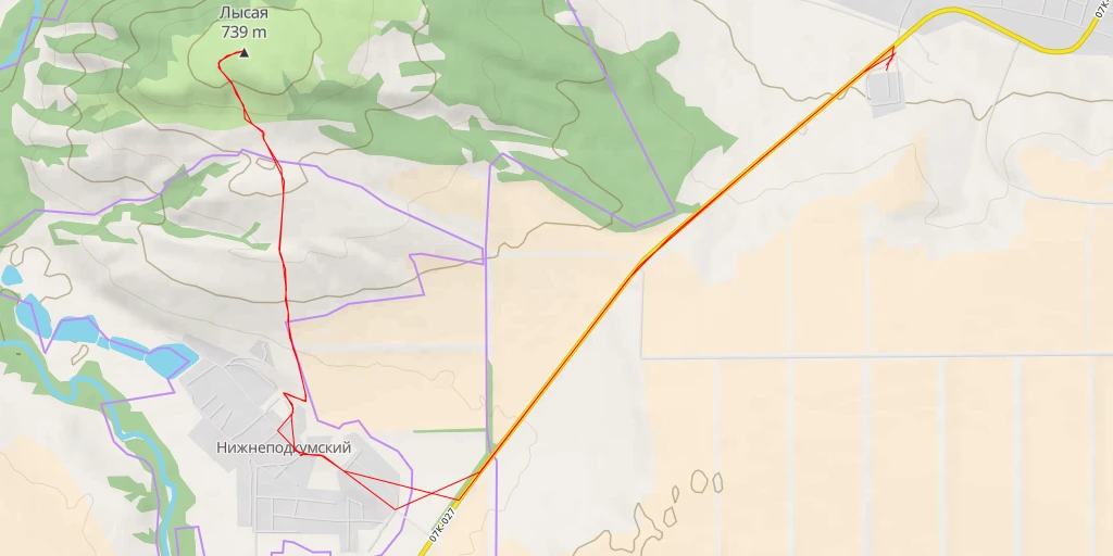 Map of the trail for Лысая