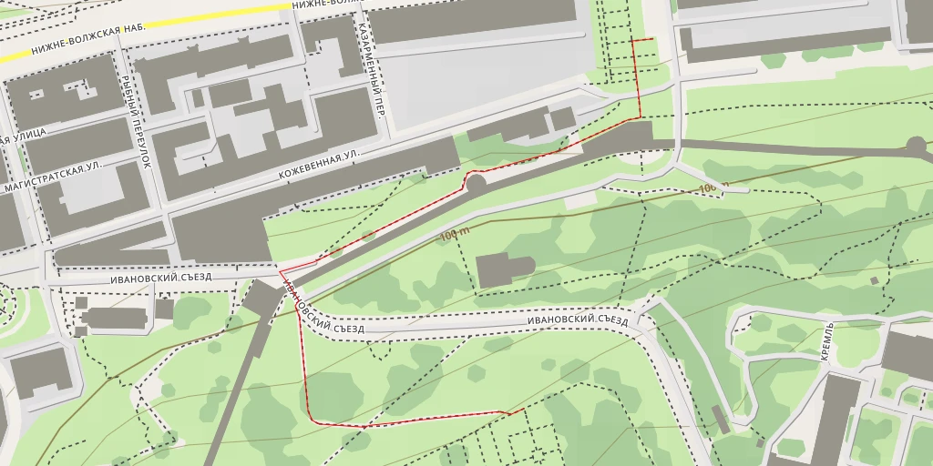 Map of the trail for Нижегородский кремль - Нижний Новгород