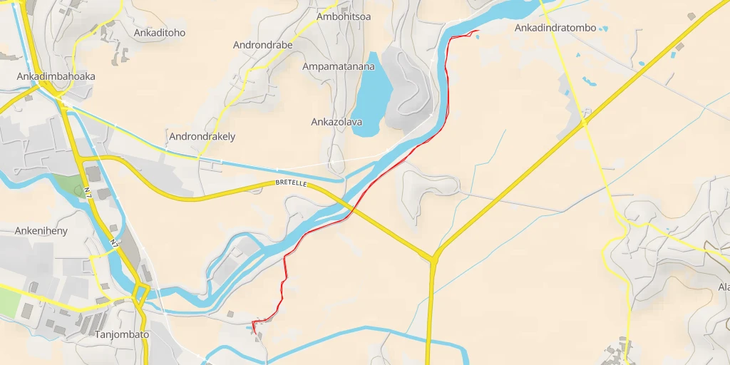 Map of the trail for Làlana Rainimanga Rahanamy - Antananarivo