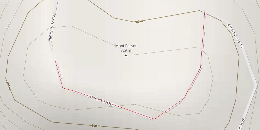 Map of the trail for Rue Mont Passot