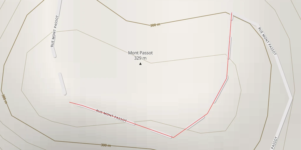 Map of the trail for Rue Mont Passot