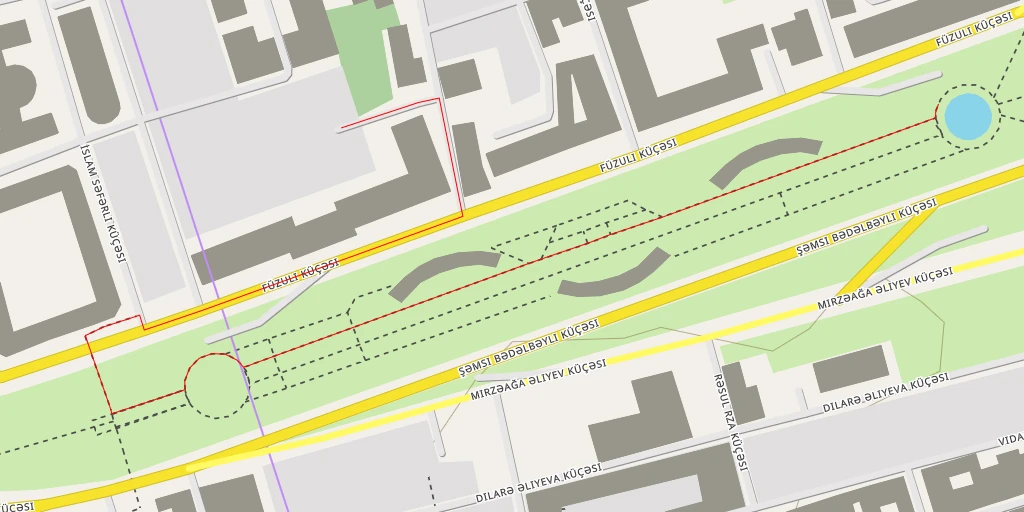 Map of the trail for Füzuli küçəsi