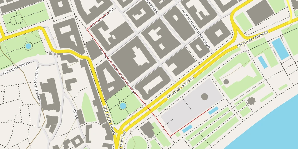 Map of the trail for Neftçilər pr.