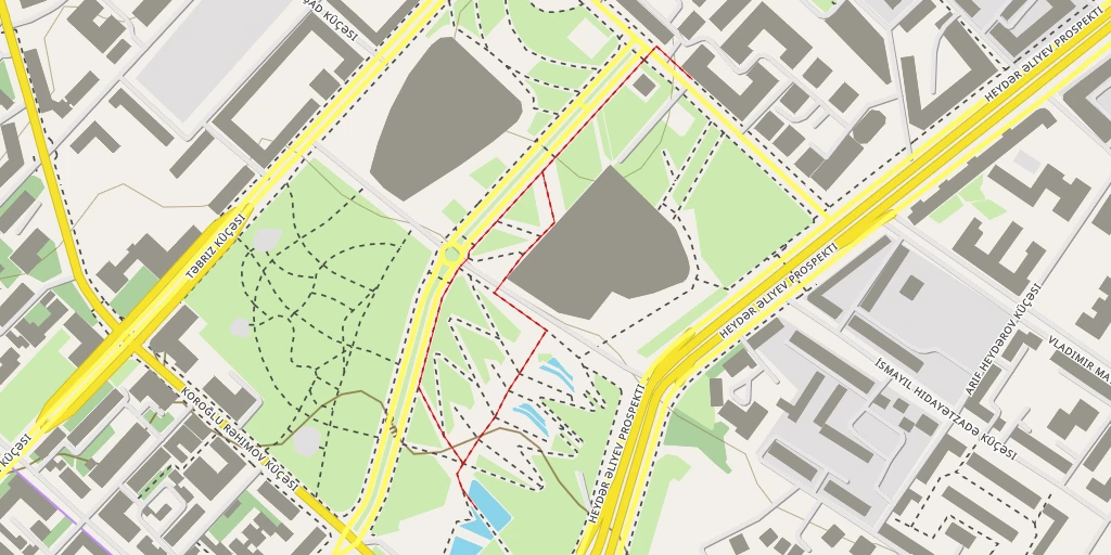 Map of the trail for Bulud - Şah İsmayıl Xətai prospekti