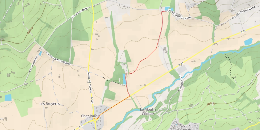 Map of the trail for Chemin de Grand Champ - Chemin de Grand Champ