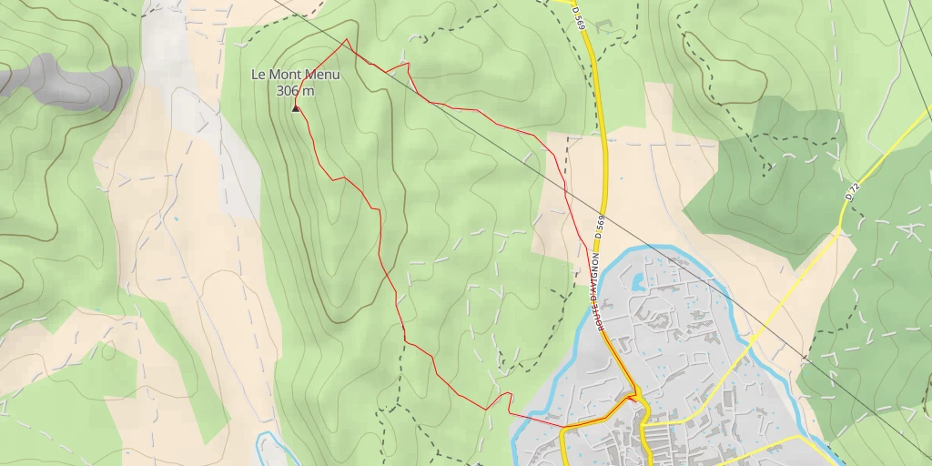 Map of the trail for Le Mont Menu