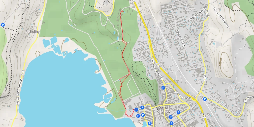 Carte de l'itinéraire :  Chemin de la Pentrite