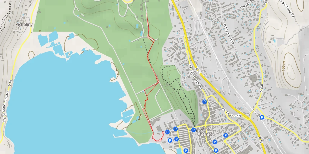 Map of the trail for Parc de la Poudrerie - Place Castagne