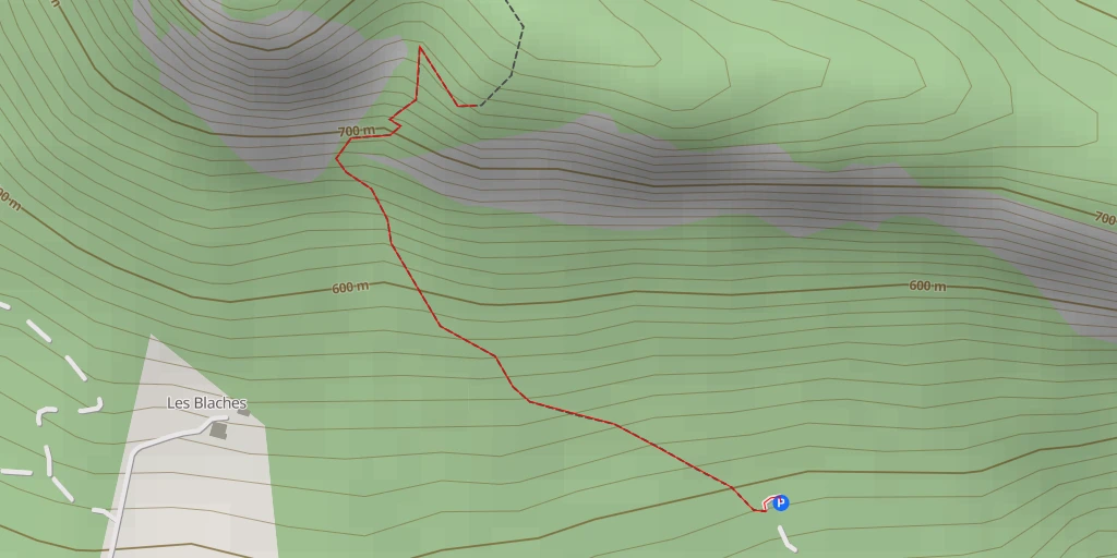 Map of the trail for Chemin des Blaches