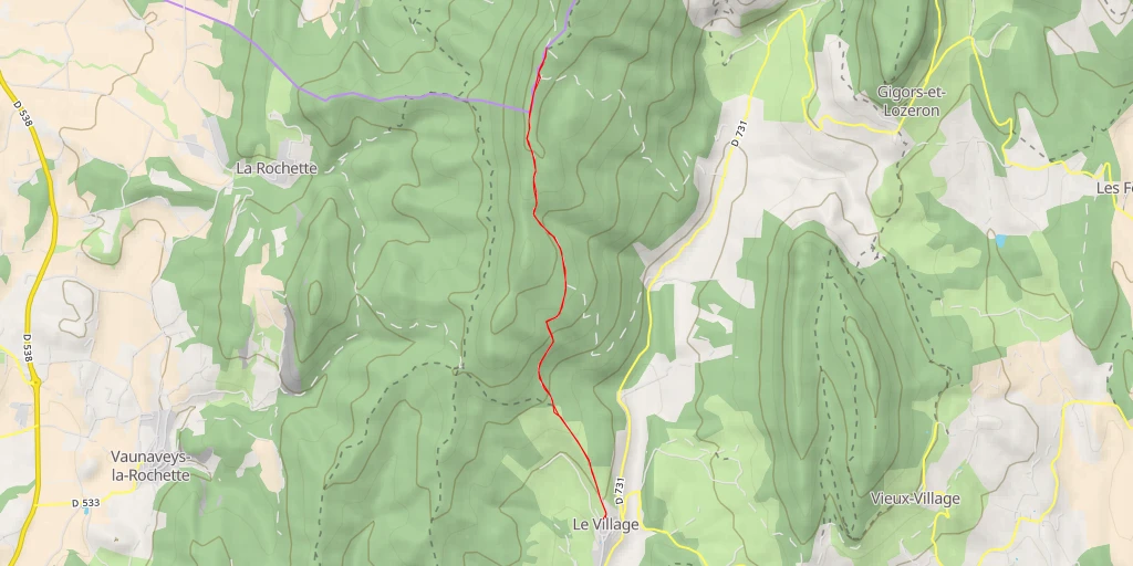 Map of the trail for Route du Maquis de la Raye