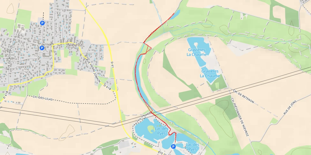 Map of the trail for Chemin Piétonnier de Nievroz - Chemin Piétonnier de Nievroz