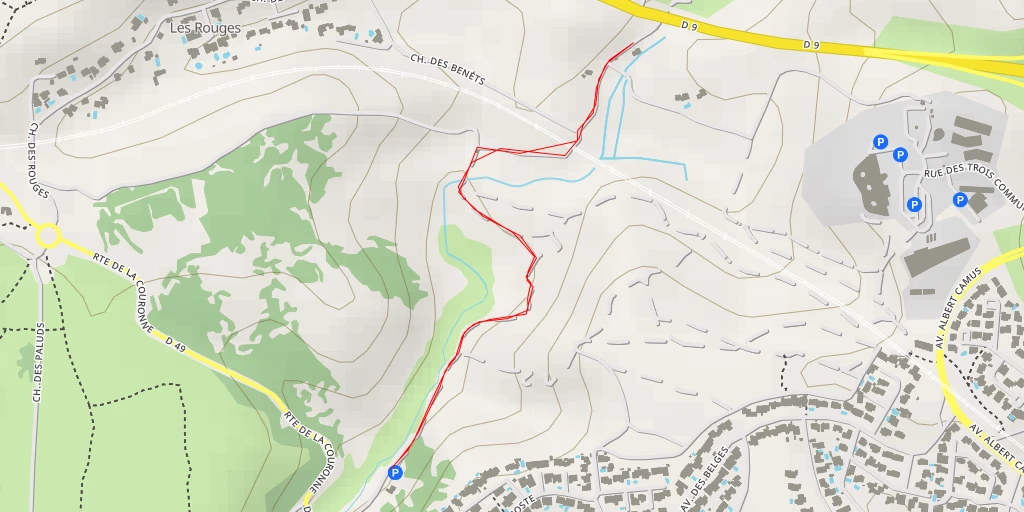 Map of the trail for Chemin des Benéts - Chemin des Benéts