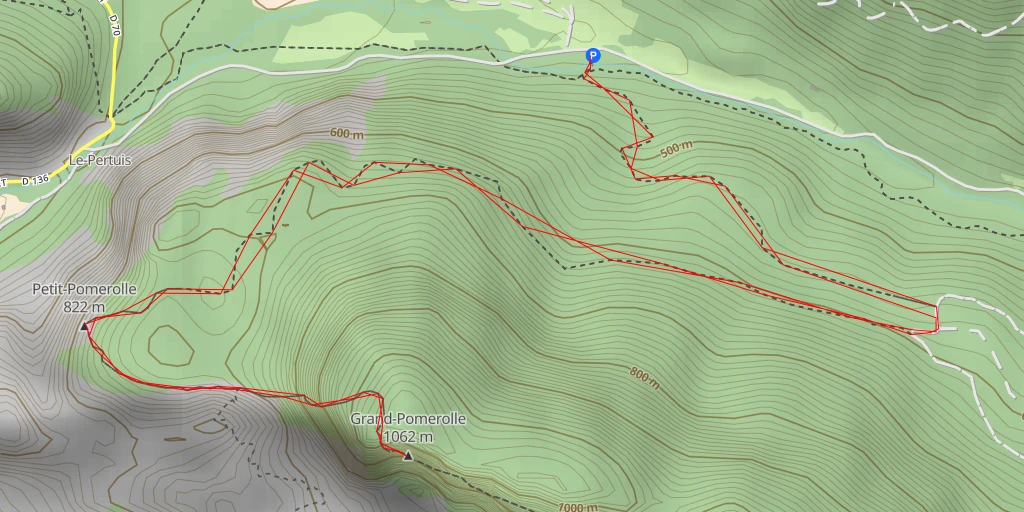 Map of the trail for Grand-Pomerolle