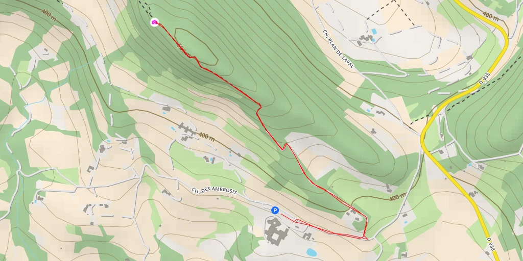 Map of the trail for Chemin de Clairier