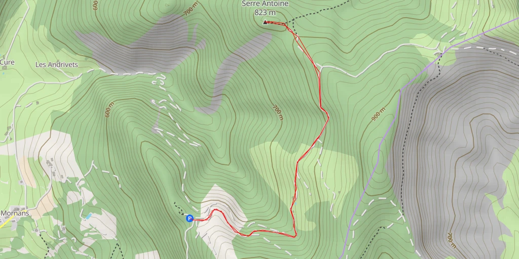 Map of the trail for Serre Antoine