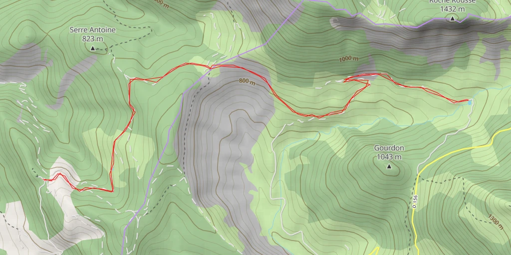 Map of the trail for D 156 - D 156