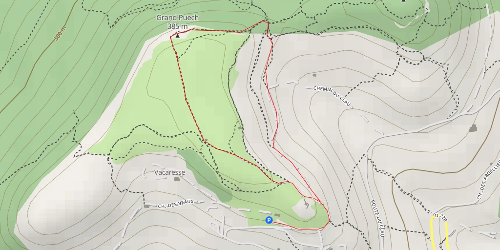 Map of the trail for Grand Puech