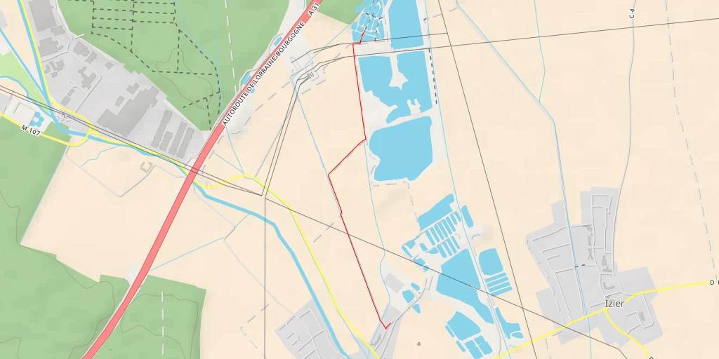 Map of the trail for Autoroute de Lorraine-Bourgogne