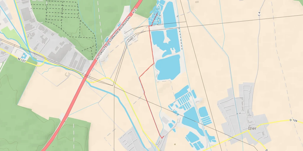 Map of the trail for Autoroute de Lorraine-Bourgogne