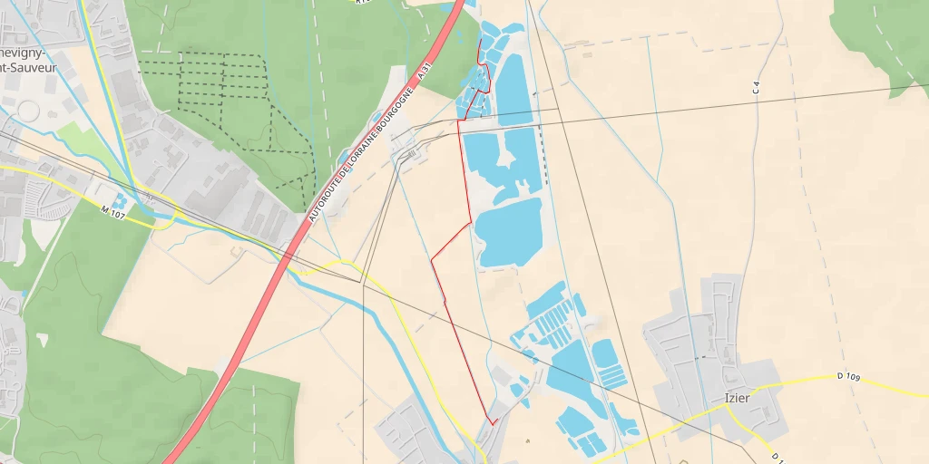 Map of the trail for Autoroute de Lorraine-Bourgogne - Autoroute de Lorraine-Bourgogne