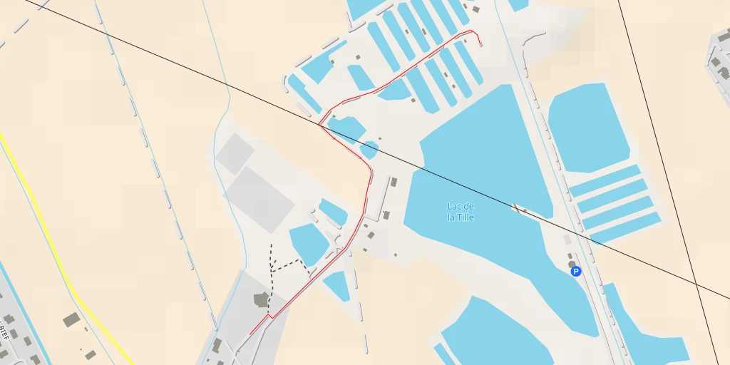 Carte de l'itinéraire :  Stade de ski nautique - Impasse du Lac