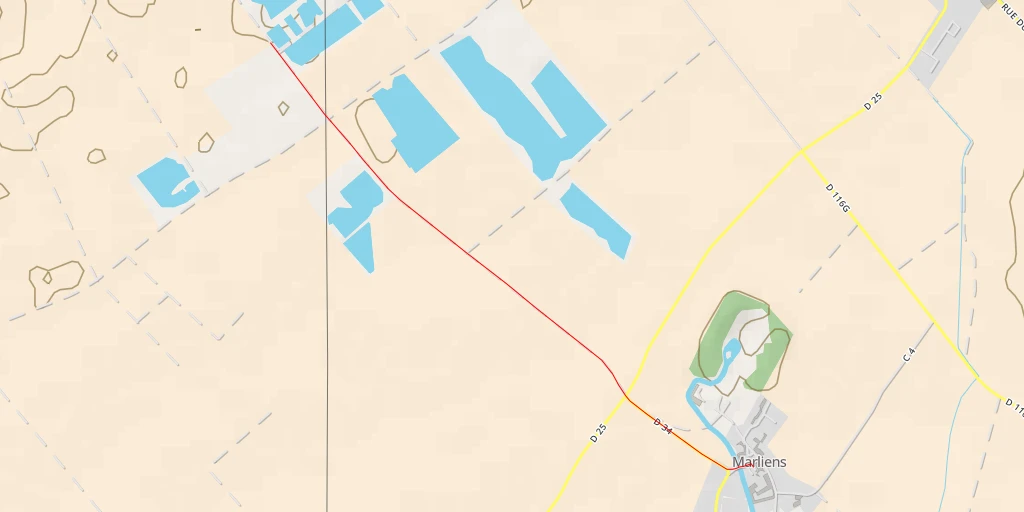 Map of the trail for Chemin de Marliens - Chemin de Marliens