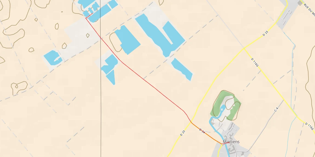 Carte de l'itinéraire :  Chemin de Marliens - Chemin de Marliens