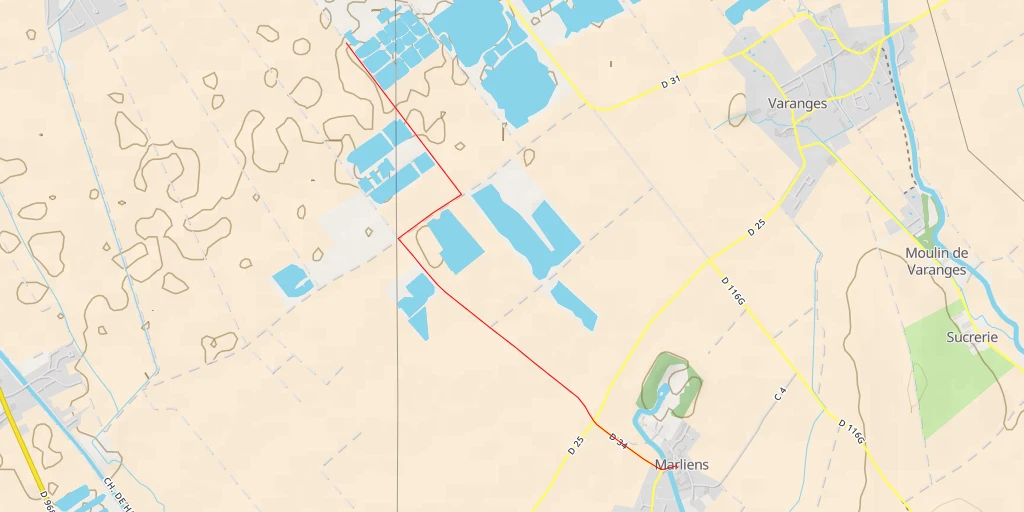 Map of the trail for Chemin de Marliens - Chemin de Marliens