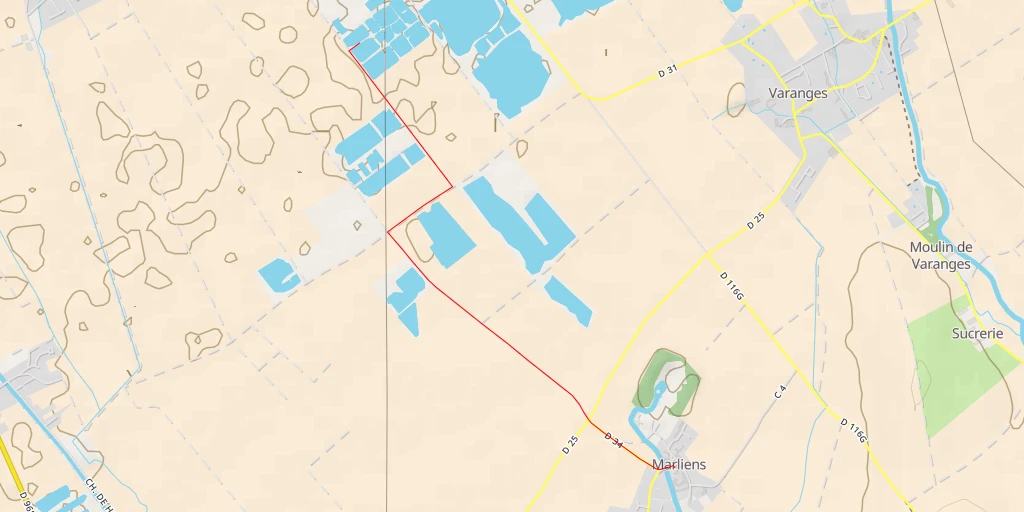 Map of the trail for Chemin de Marliens - Chemin de Marliens