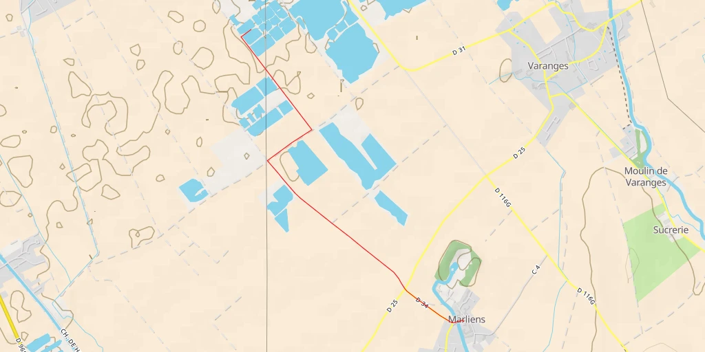 Map of the trail for Chemin de Marliens - Chemin de Marliens