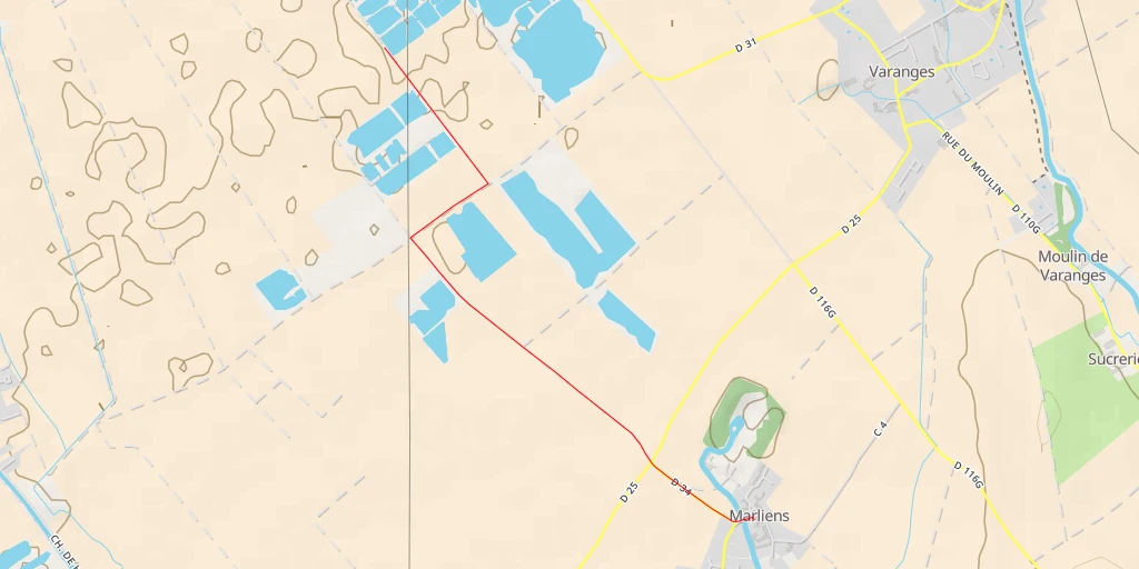 Carte de l'itinéraire :  Chemin de Marliens - Chemin de Marliens