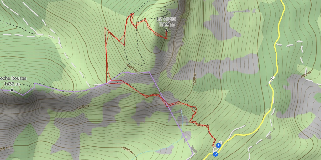 Carte de l'itinéraire :  Le Veyou