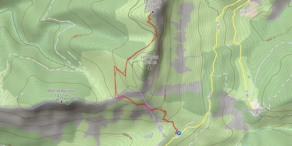 Map of the trail for Le Signal