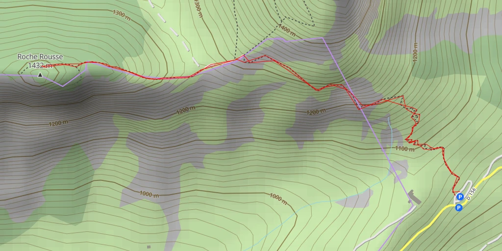 Map of the trail for Roche Rousse