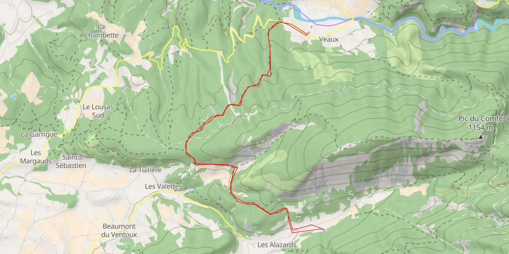 Map of the trail for Route du Plan de Vau - Route du Plan de Vau - Beaumont-du-Ventoux