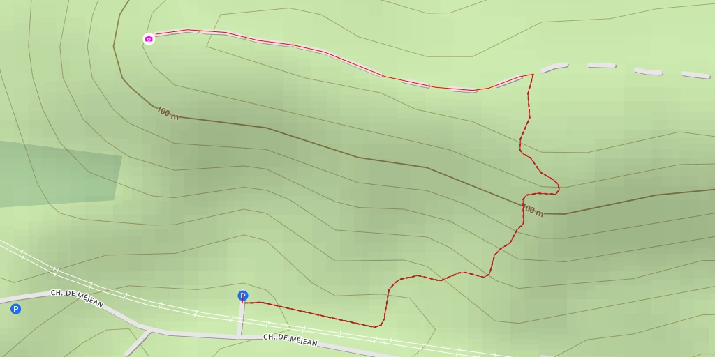 Map of the trail for Chemin de Méjean