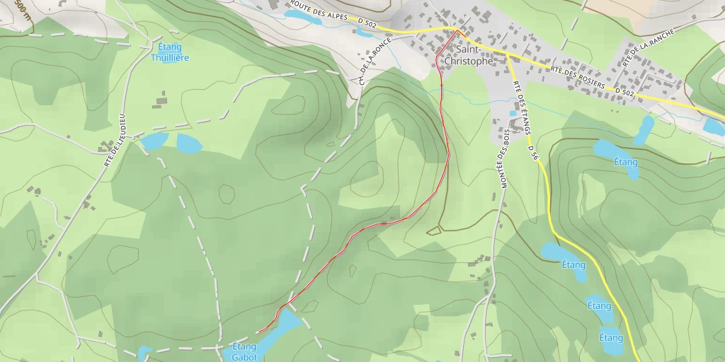 Map of the trail for Étang Gabot